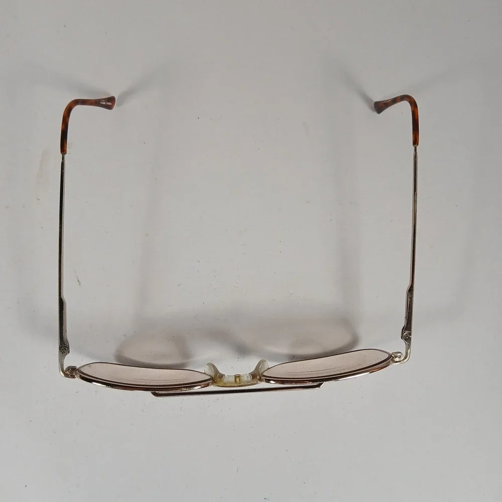 Vtg Europa Eyewear Aviator Glasses Gold Metal Frame Only 70s 80s 54-18 140mm